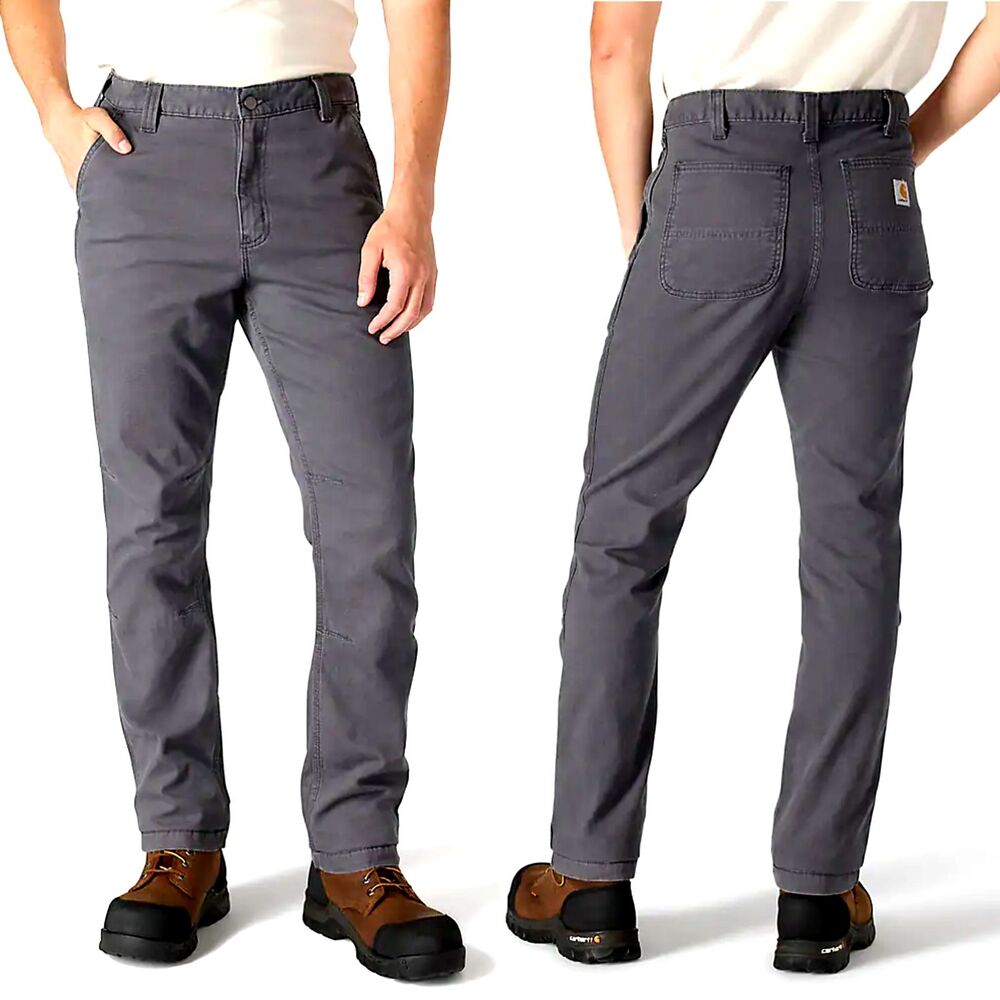 Carhartt Slim Tapered Rigby Dungaree Pants Mens 32x30 Gray Straight Fit Workwear